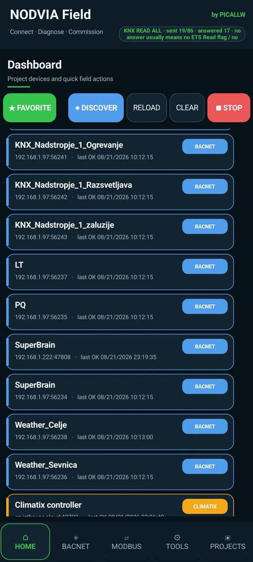 NODVIA Field: a building automation field toolkit in your pocket